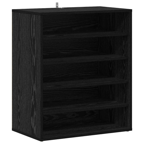 Vidaxl schoenenkast met plank zwart eiken 60 x 35 x 70 cm bewerkt hout
