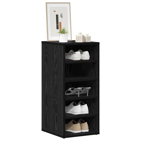 Vidaxl schoenenkast met plank zwart eiken 32 x 35 x 70 cm bewerkt hout