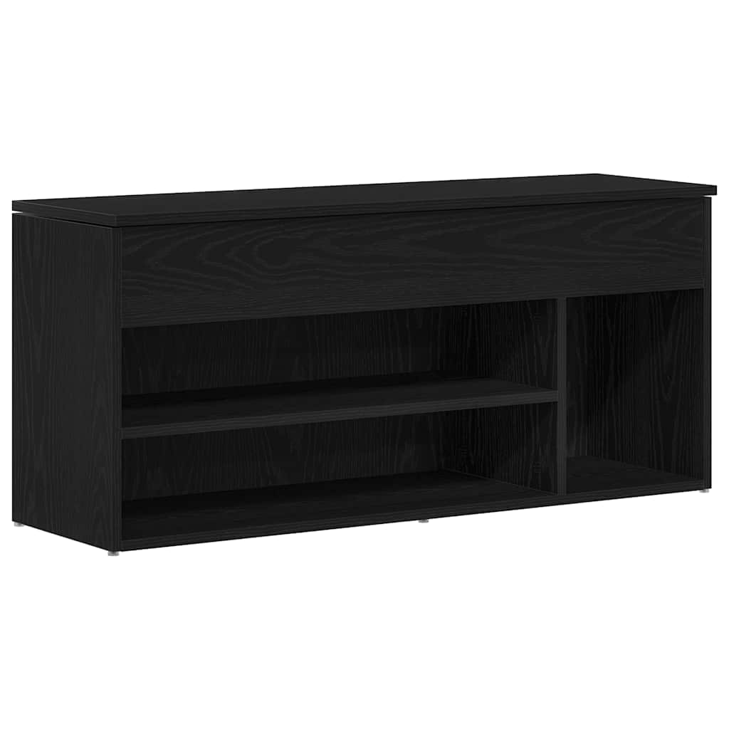 Vidaxl schoenenbank 102x30,5x45 cm spaanplaat zwart eikenkleurig