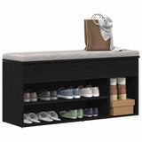 Vidaxl schoenenbank 102x30,5x45 cm spaanplaat zwart eikenkleurig