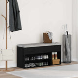Vidaxl schoenenbank 102x30,5x45 cm spaanplaat zwart eikenkleurig