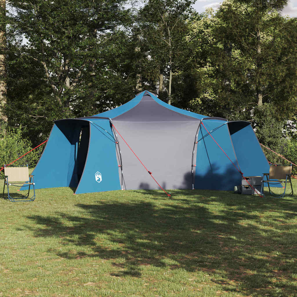 Vidaxl tipi tent met dak blauw en grijs 492 x 492 x 275 cm stof