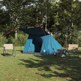 Vidaxl camping tent met dak met opslag blauw 282 x 225 x 154 cm taft