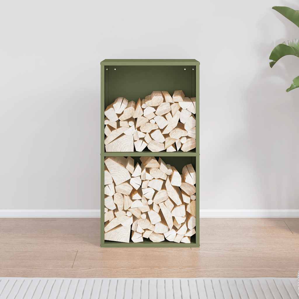 Vidaxl brandhoutrek 40x30x75 cm koudgewalst staal olijfgroen