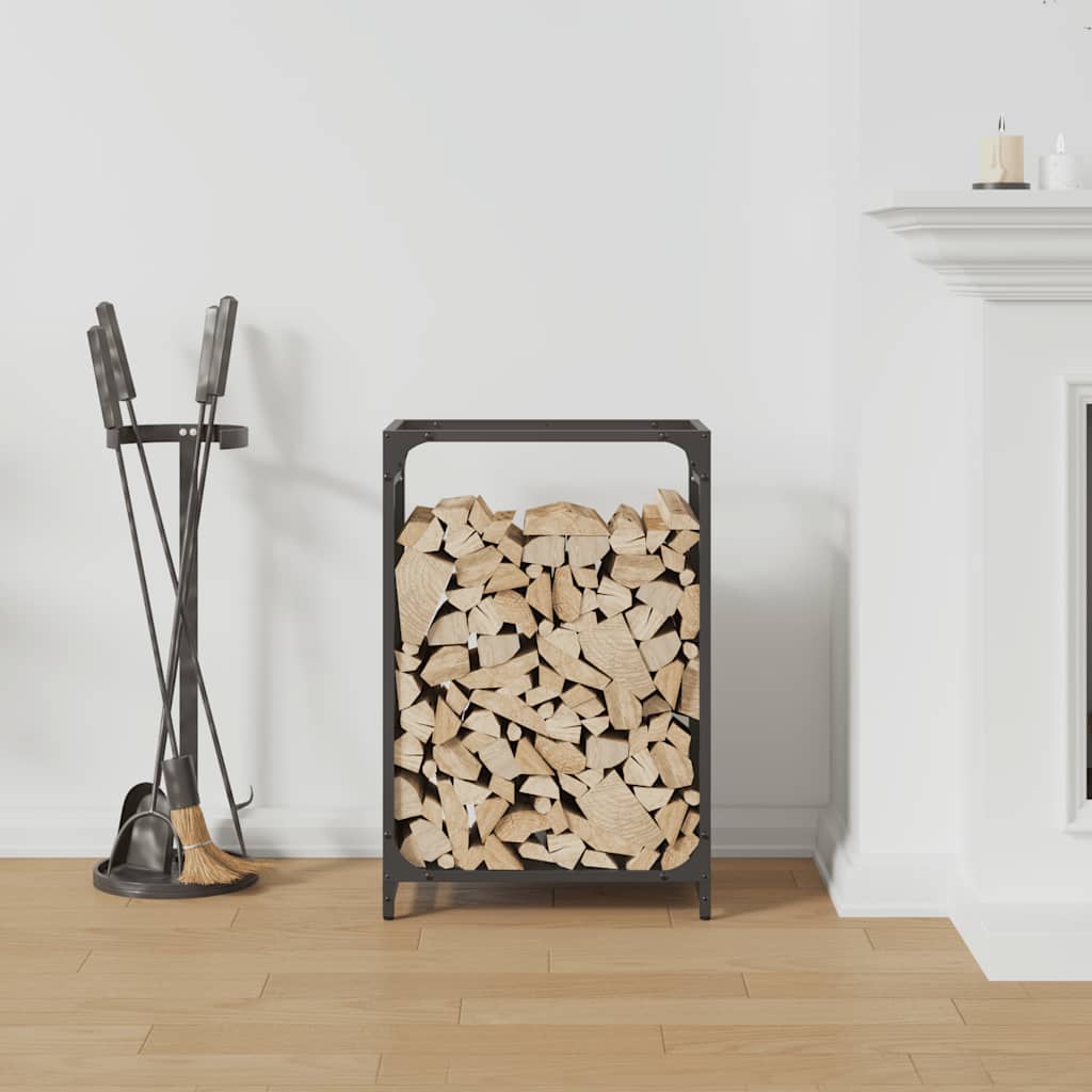 Vidaxl brandhoutrek 44x28x65 cm koudgewalst staal zwart