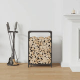 Vidaxl brandhoutrek 44x28x65 cm koudgewalst staal zwart
