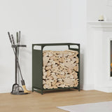 Vidaxl brandhoutrek 60x28x65 cm koudgewalst staal olijfgroen