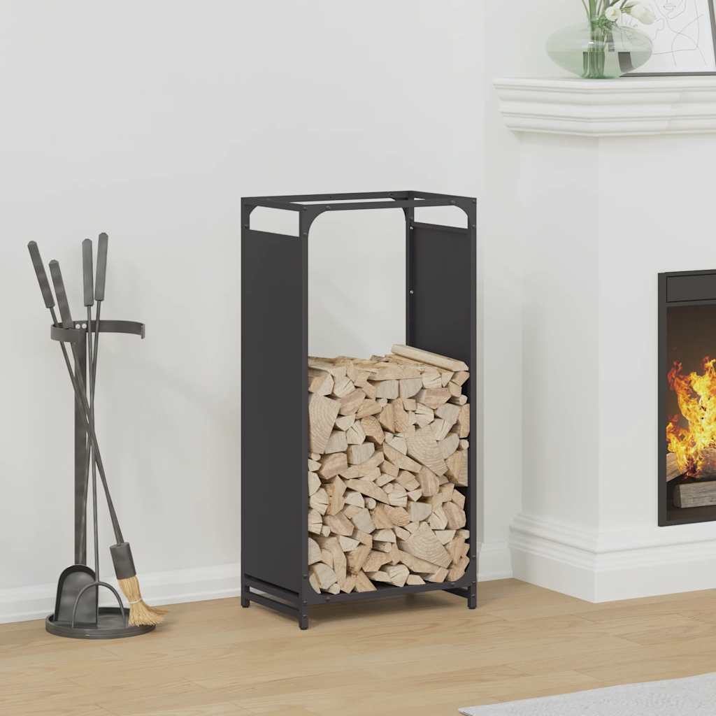 Vidaxl brandhoutrek 44x28x90 cm koudgewalst staal zwart
