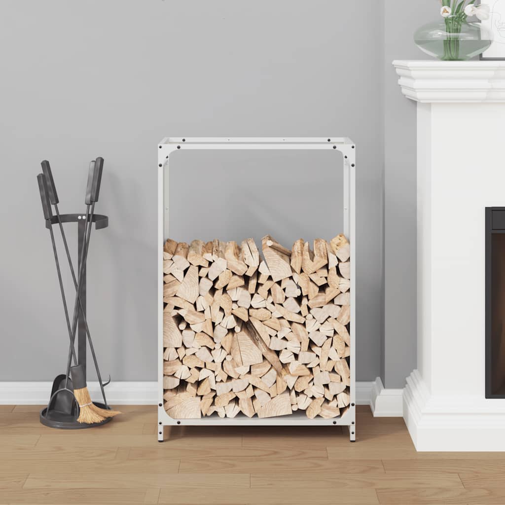 Vidaxl brandhoutrek 60x28x90 cm koudgewalst staal wit