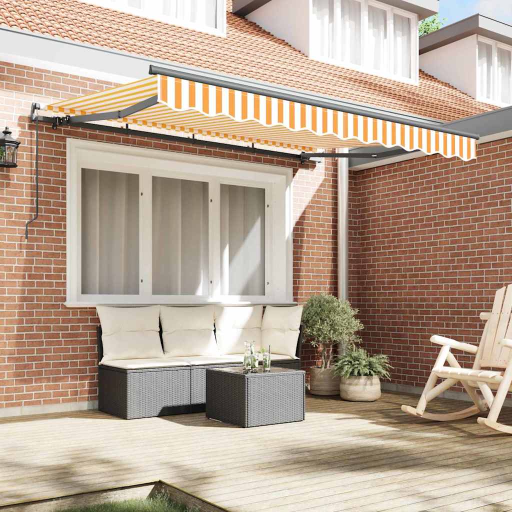 Vidaxl inklapbaar zonnescherm geel 250 x 200 cm stof