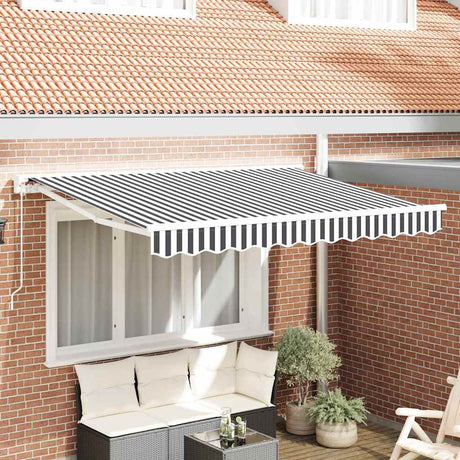 Vidaxl inklapbaar zonnescherm antraciet en wit 350 x 200 cm