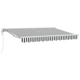 Vidaxl inklapbaar zonnescherm antraciet en wit 350 x 200 cm