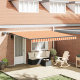 Vidaxl inklapbaar zonnescherm geel en oranje 400 ×300 cm stof
