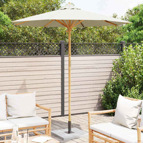 Vidaxl tuinparasol crème wit ø 270 x 260 cm bamboe