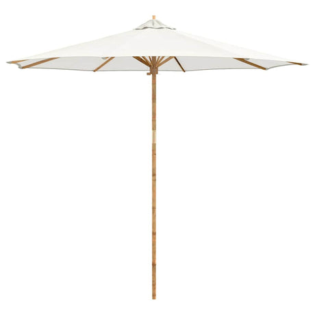Vidaxl tuinparasol crème wit ø 270 x 260 cm bamboe