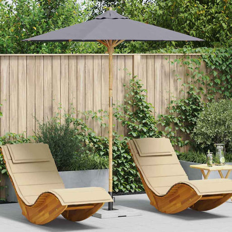 Vidaxl tuinparasol donkergrijs ø 270 x 260 cm bamboe