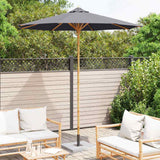 Vidaxl tuinparasol donkergrijs ø 270 x 260 cm bamboe