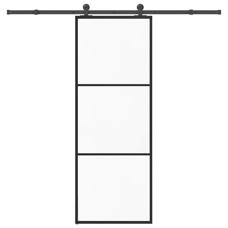 Vidaxl schuifdeur met beslag 76x205 cm esg-glas en aluminium