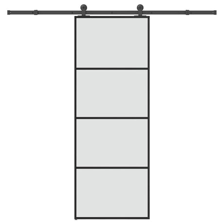 Vidaxl schuifdeur met beslag 76x205 cm esg-glas en aluminium