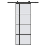 Vidaxl schuifdeur met beslag 76x205 cm esg-glas en aluminium