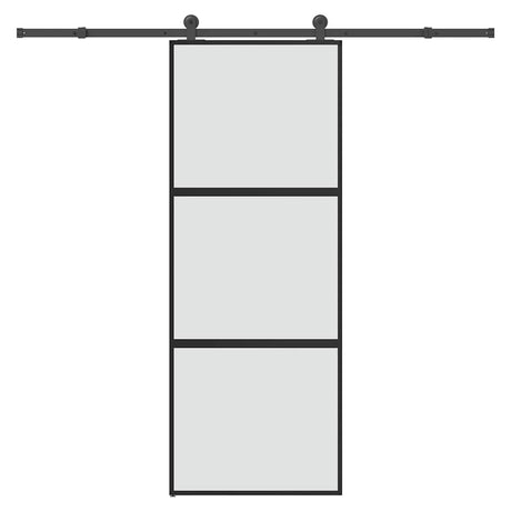 Vidaxl schuifdeur met beslag 76x205 cm gehard glas en aluminium