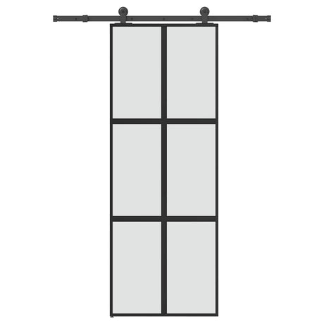 Vidaxl schuifdeur met beslag 76x205 cm gehard glas en aluminium