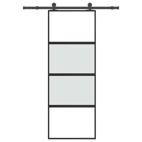 Vidaxl schuifdeur met beslag 76x205 cm gehard glas en aluminium