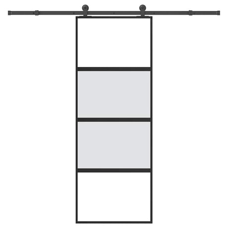 Vidaxl schuifdeur met beslag 76x205 cm gehard glas en aluminium