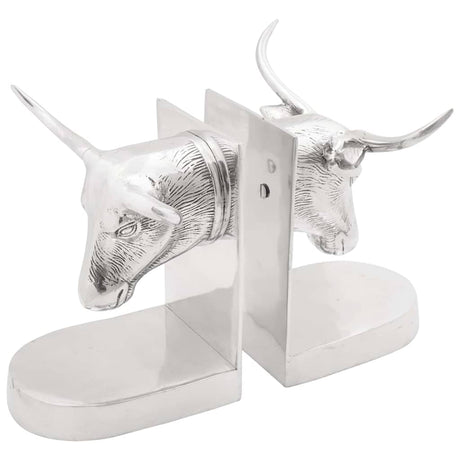 Vidaxl boekensteunen 2 pcs zilver 21,5 x 15,5 x 20 cm aluminium