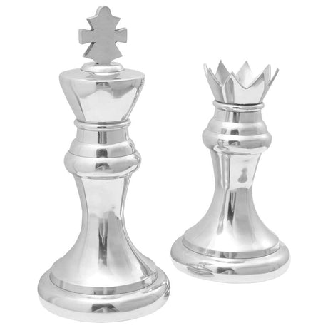 Vidaxl beelden 2 pcs zilver 17 x 17 x 42 cm aluminium