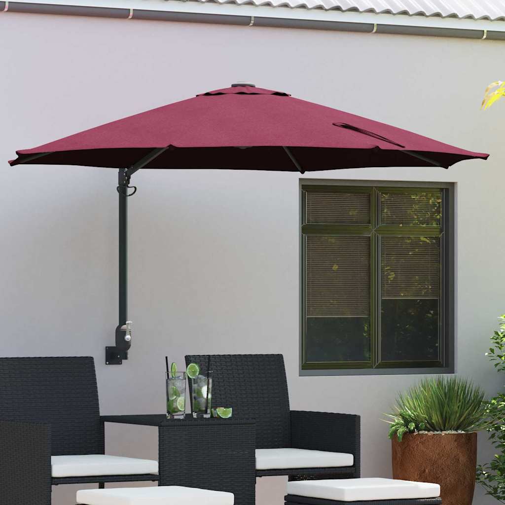 Vidaxl tuinparasol bordeaux rood 248 x 248 x 148 cm polyester en staal
