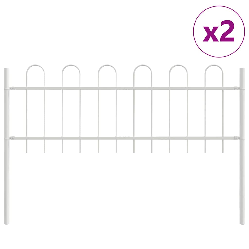 Vidaxl tuinhek 2 pcs wit 3,4 x 0,6 m poedercoating staal