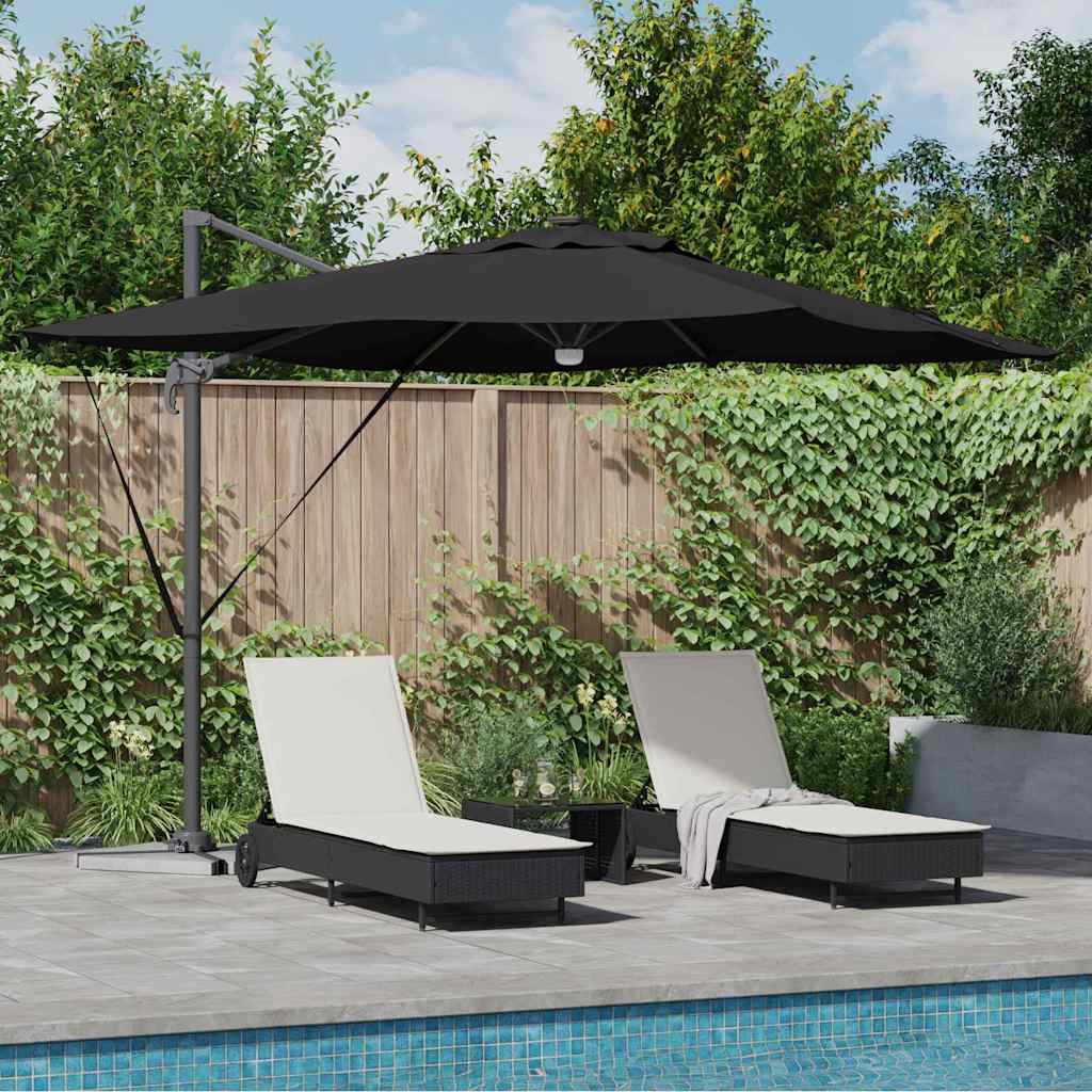 Vidaxl roma parasol zwart 286 x 284 x 270 cm aluminium en polyester