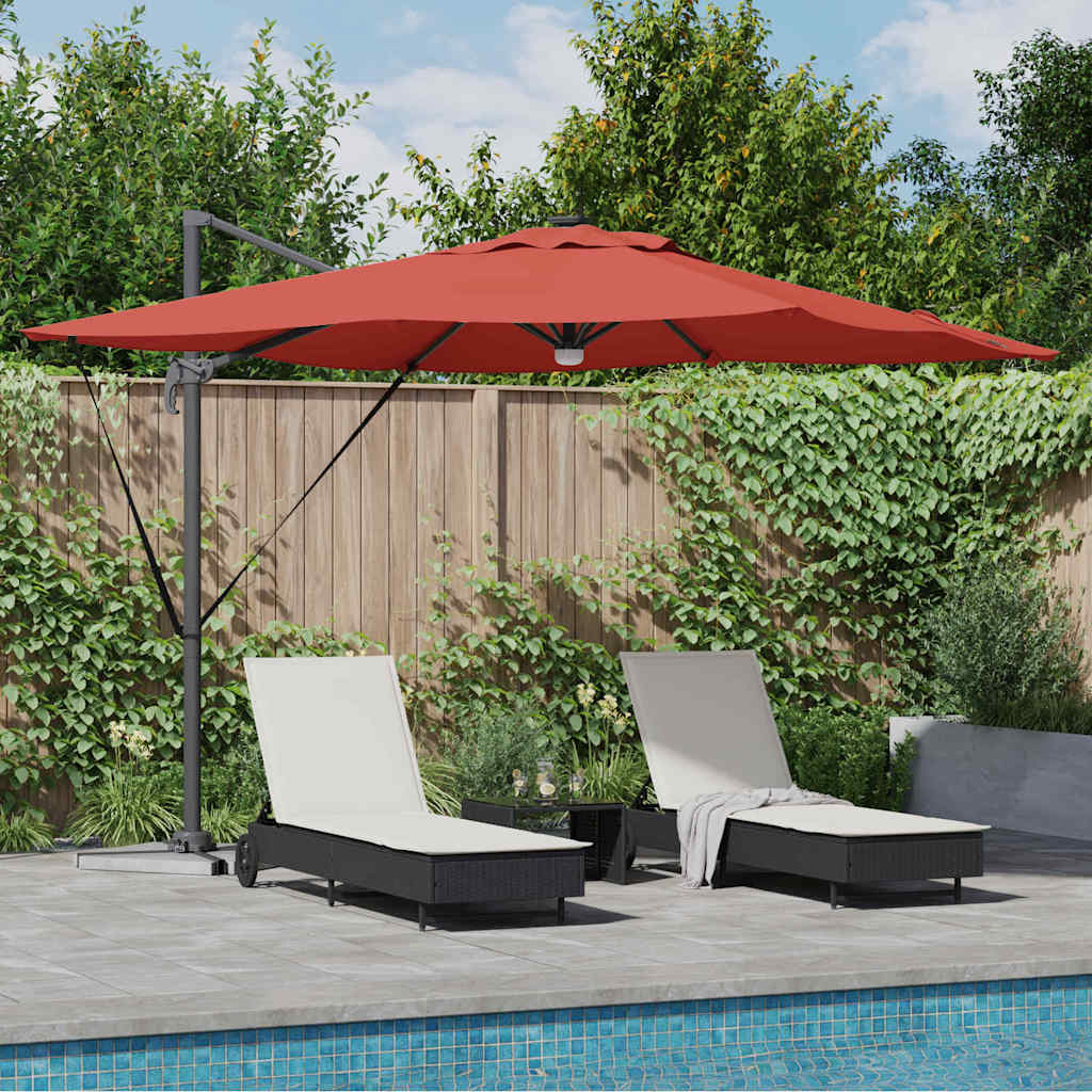 Vidaxl roma parasol rood 286 x 284 x 270 cm aluminium en polyester
