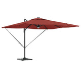Vidaxl roma parasol rood 286 x 284 x 270 cm aluminium en polyester