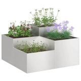 Vidaxl tuin bloempot zilver 80 x 80 x 48 cm roestvrij staal