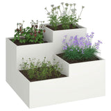 Vidaxl tuin bloempot wit 100 x 100 x 60 cm staal