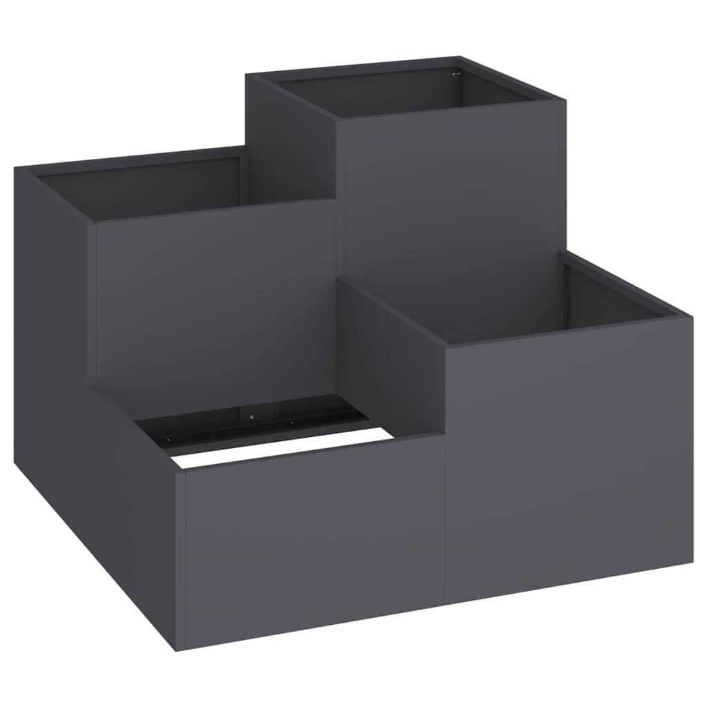 Vidaxl tuin bloempot antraciet 100 x 100 x 60 cm staal