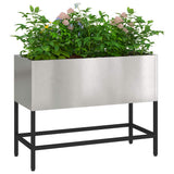 Vidaxl verhoogde tuin plantbak zilver 60 x 26 x 45 cm roestvrij staal