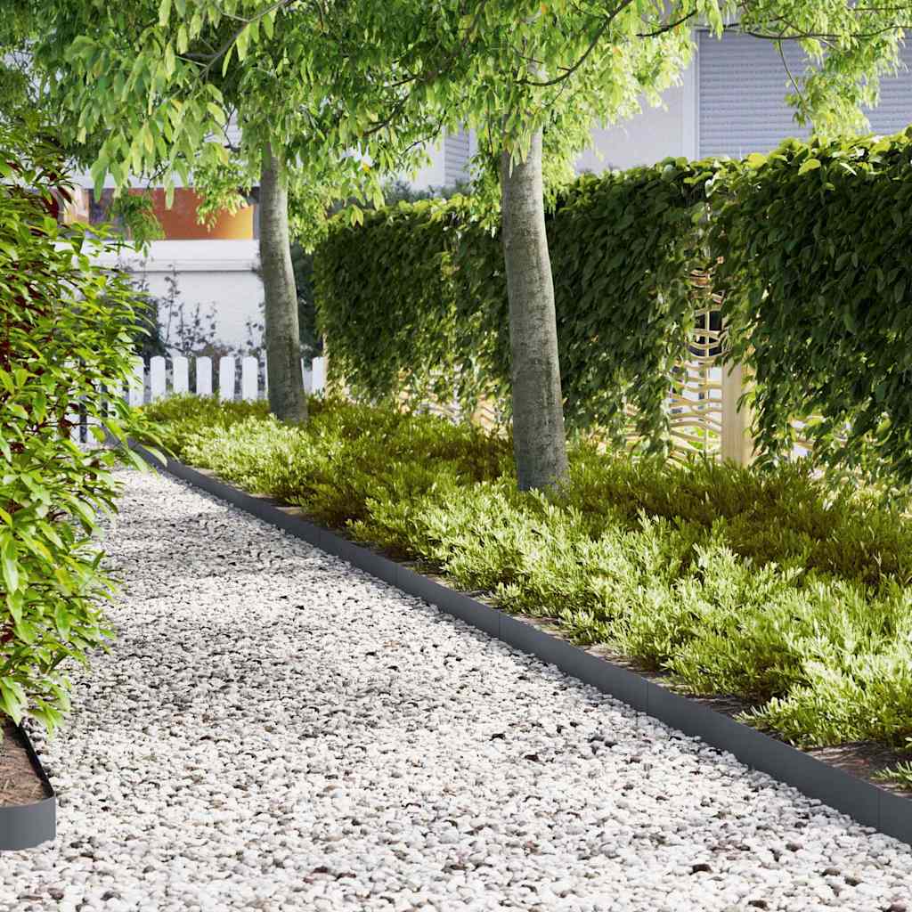 Vidaxl tuinrand 50 pcs antraciet 100 x 0.05 x 20 cm koudgewalst staal