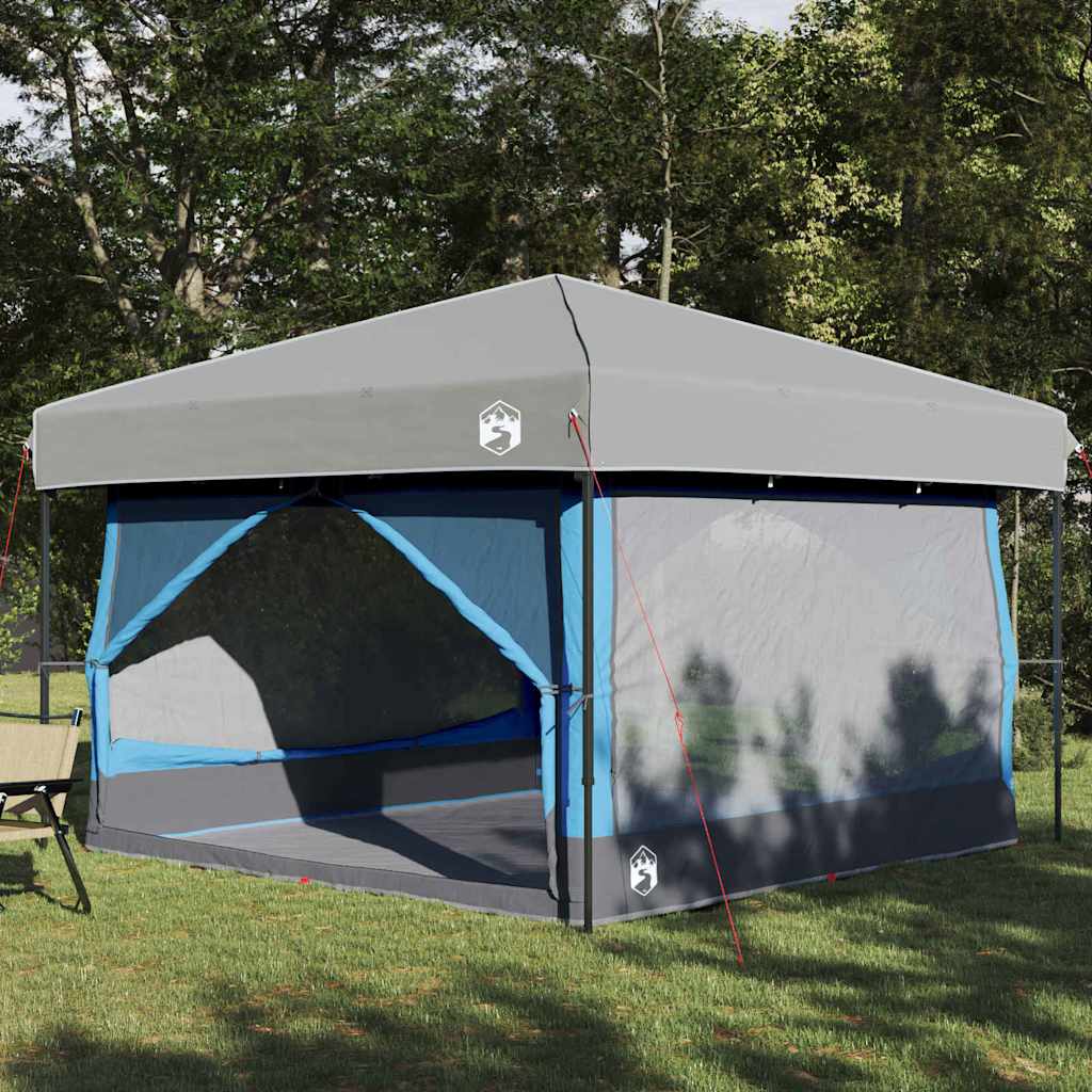 Vidaxl binnentent met dak met opslag blauw en grijs 300 x 300 x 250 cm