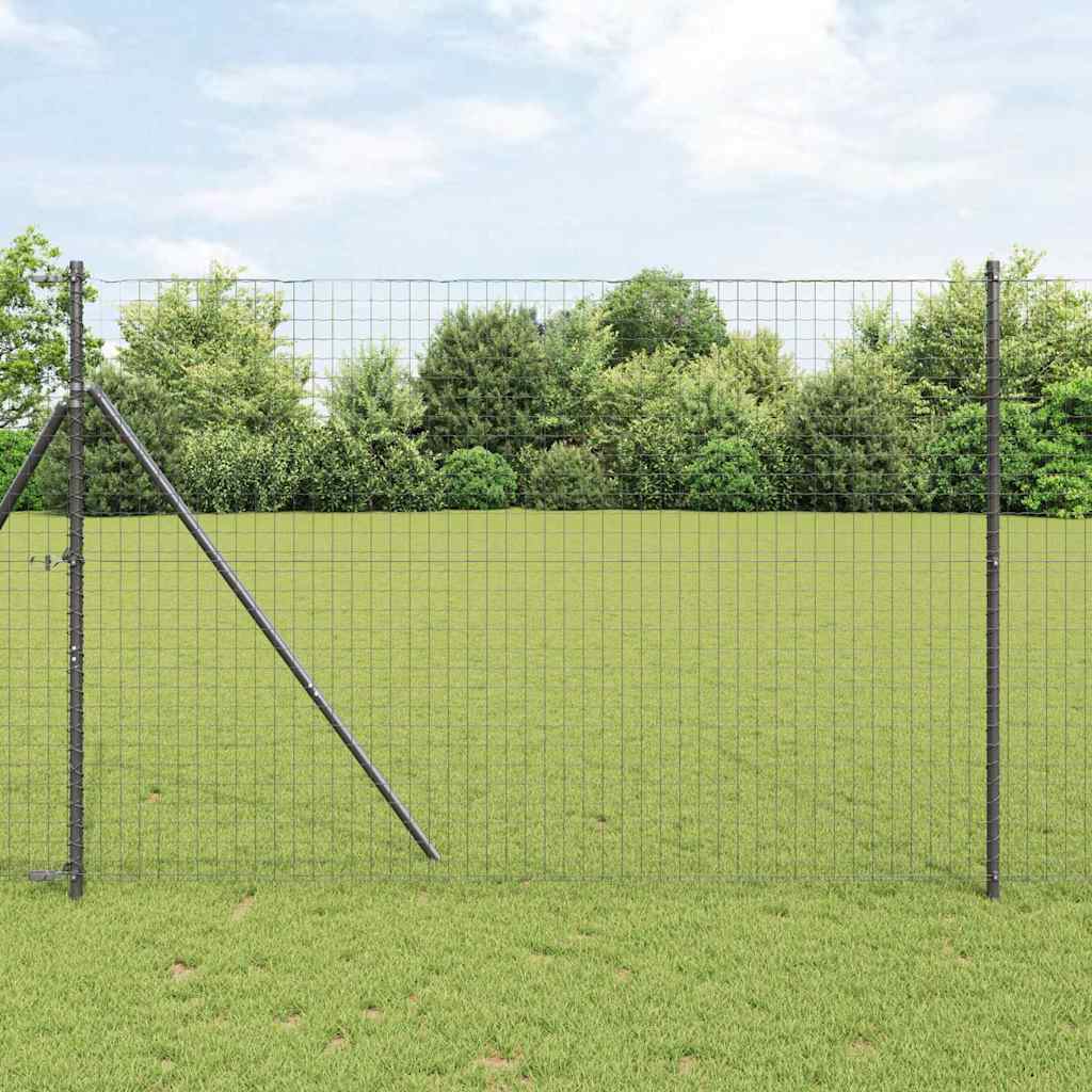 Vidaxl afrasteringspaal 7 pcs grijs staal
