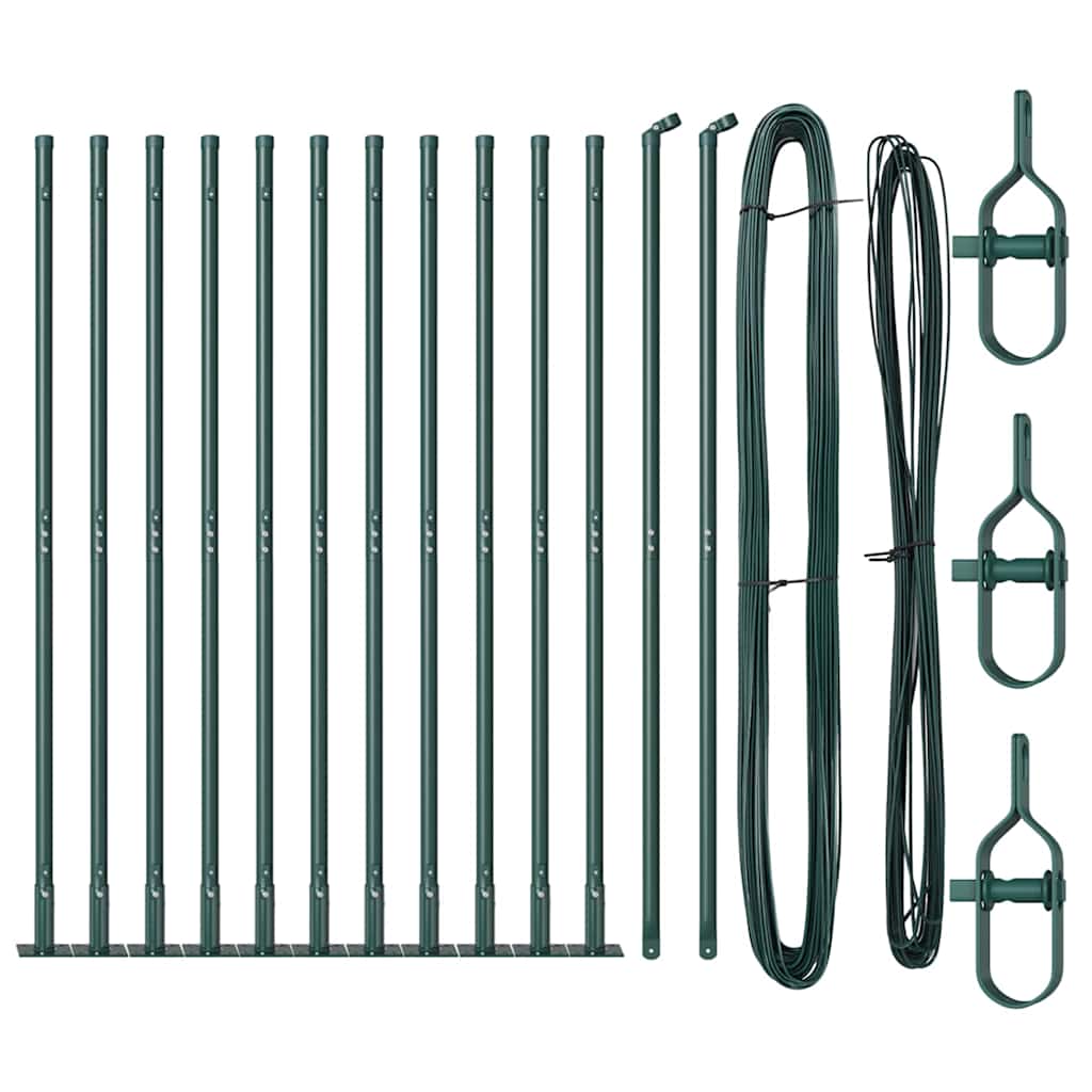 Vidaxl afrasteringspaal 13 pcs groen staal