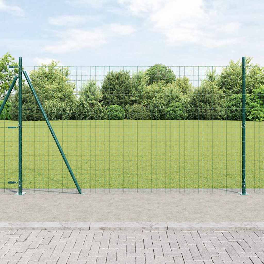 Vidaxl afrasteringspaal 7 pcs groen staal