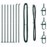 Vidaxl afrasteringspaal 7 pcs groen staal