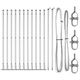 Vidaxl afrasteringspaal 13 pcs zilver staal