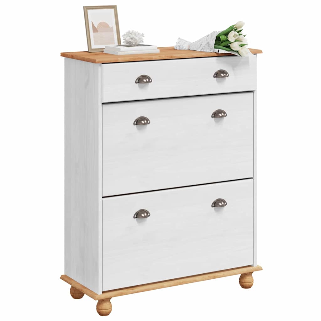 Vidaxl schoenenkast askim wit 85 x 35 x 108 cm massief grenenhout