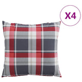 Vidaxl bankkussens 4 stuks rood geruit patroon 40x40 cm stof
