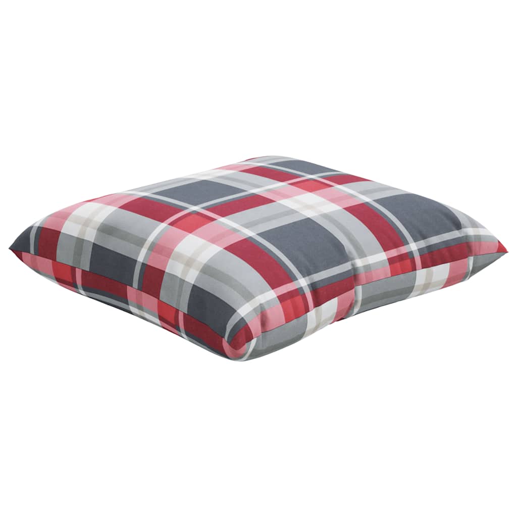 Vidaxl bankkussens 4 stuks rood geruit patroon 40x40 cm stof