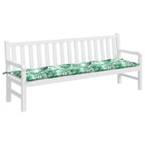 Vidaxl tuinbankkussen met bladpatroon, 200x50x7 cm, oxfordstof